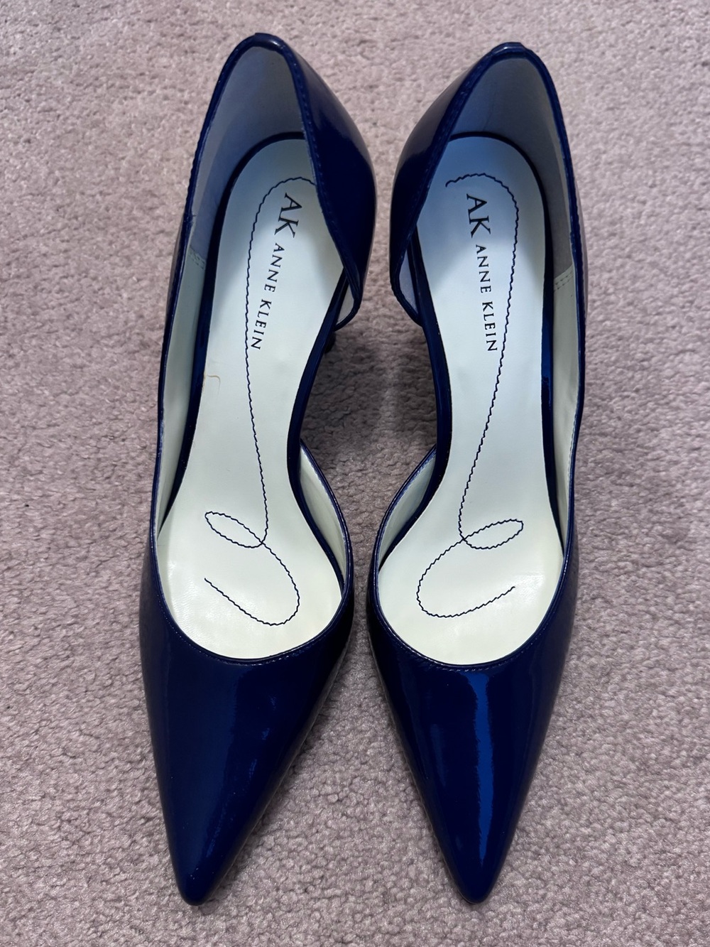 NEW Anne Klein Navy Patent Pointed-Toe Heels - Size: 7 1/2 M - Picture 2 of 9